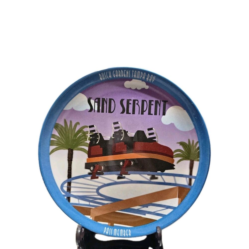 Busch Gardens Pass Member Collectible  Plate HISTORICAL SAND SERPENT  Coaster
